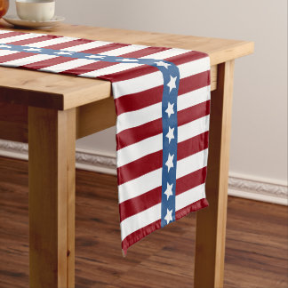 Caminho De Mesa Pequeno Pequeno azul branco vermelho da bandeira dos