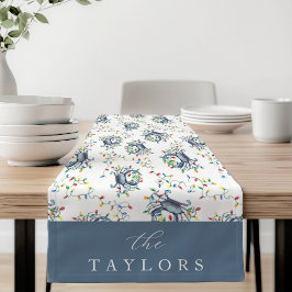 Caminho De Mesa Pequeno Personalized Deck the Claws Coastal Crab Christmas