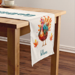 Caminho De Mesa Pequeno Pêssego Vermelho Claro Aquarela Turquia Ação de Gr
