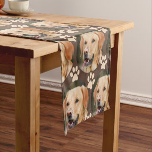 Caminho De Mesa Pequeno Pet Photo Pattern Dog Brown