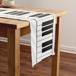Caminho De Mesa Pequeno Piano Mantém A Música Preta E Branca Pensada