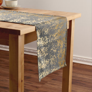 Caminho De Mesa Pequeno pincéis de ouro e cinza elegantes e falsos pintinh
