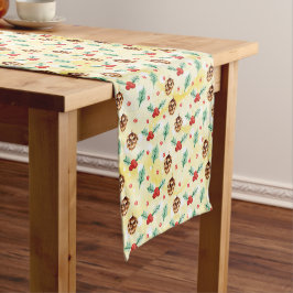 Caminho De Mesa Pequeno Pine Cones e Holly Natal Patterno