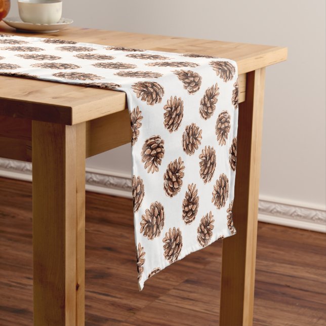 Caminho De Mesa Pequeno Pine Cones Fall Autumn Runner (No Local)