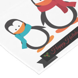 CAMINHO DE MESA PEQUENO PINGUINS FUN CHRISTMAS