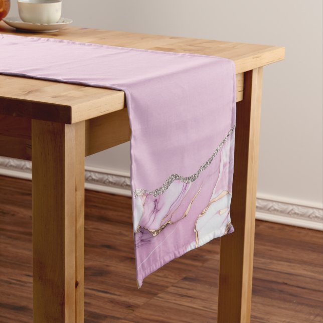 Caminho De Mesa Pequeno PINK MARBLE AGATE Mesa Runner (No Local)