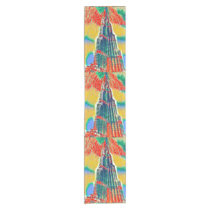 Caminho De Mesa Pequeno Pintura colorida Burj Khalifa Colorida