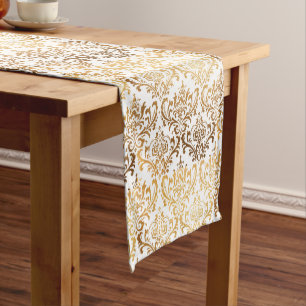 Caminho De Mesa Pequeno PixDezines Rossi Damask/Tom Dourado