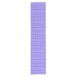 Caminho De Mesa Pequeno Plaid Clássico Azul Roxo Padrão Brilhante