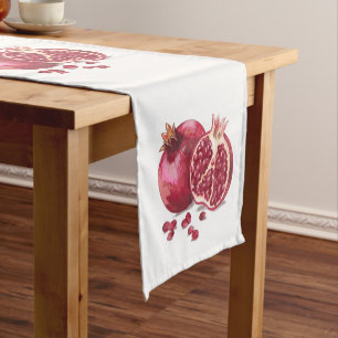 Caminho De Mesa Pequeno Pomegranato Branco judeu