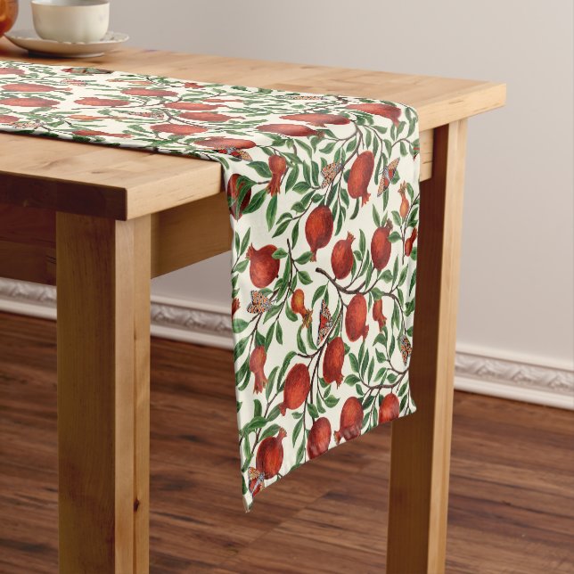 Caminho De Mesa Pequeno Pomegranatos e Bella Moths em branco (No Local)