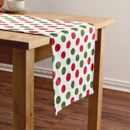 Caminho De Mesa Pequeno Pontos Vermelhos e Verdes