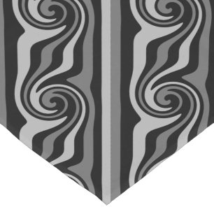 Caminho De Mesa Pequeno Preto e redemoinho abstrato moderno cinzento