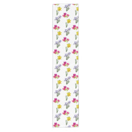 Caminho De Mesa Pequeno Primavera Floral Tulips Daffodils Irises