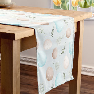 Caminho De Mesa Pequeno Primavera Ovos Pastel Páscoa Azul Mesa