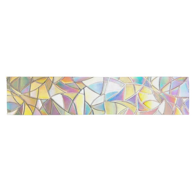 Caminho De Mesa Pequeno Prismatic Stained Glass Effect - Rainbow Prismatic (Horizontal)