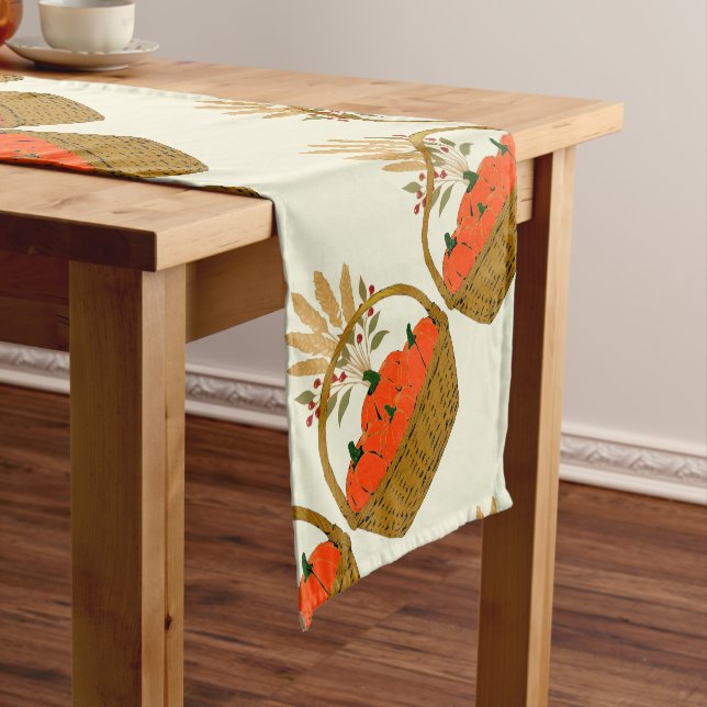 Caminho De Mesa Pequeno 🍂 **Pumpkin & Wheat Table Runner (No Local)