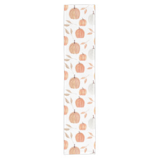 Caminho De Mesa Pequeno Pumpkins e Folhas
