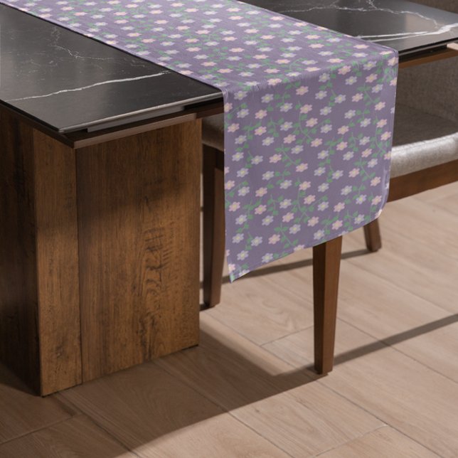Caminho De Mesa Pequeno Purple Floral Birthday (Criador carregado)