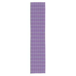Caminho De Mesa Pequeno Purple Gray Plaid Tartan Table Runner