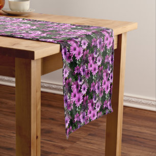 Caminho De Mesa Pequeno Púrpura Margarida Africana Flores Natureza Padrão
