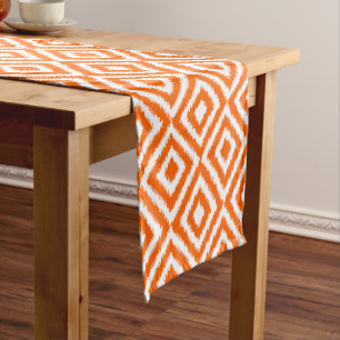 Caminho De Mesa Pequeno Quadrados de Mosaico de Ikat Laranja Ousado Padrão