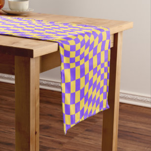 Caminho De Mesa Pequeno Quadro de verificação retro Puro e Amarelo