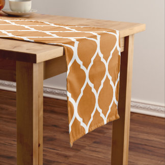 Caminho De Mesa Pequeno Quatrefoil Laranja Queimado