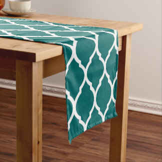 Caminho De Mesa Pequeno Quatrefoil marroquino-negro