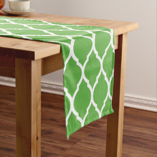Caminho De Mesa Pequeno Quatrefoil marroquino verde