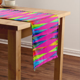 Caminho De Mesa Pequeno [Rainbow Fiesta] Harlequin Geométrico - Rosa Quent