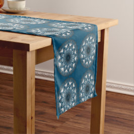 Caminho De Mesa Pequeno Ramadan Mandala Blue Cinza Runner