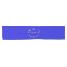 Caminho De Mesa Pequeno Real Blue Crown Crest Personalizado