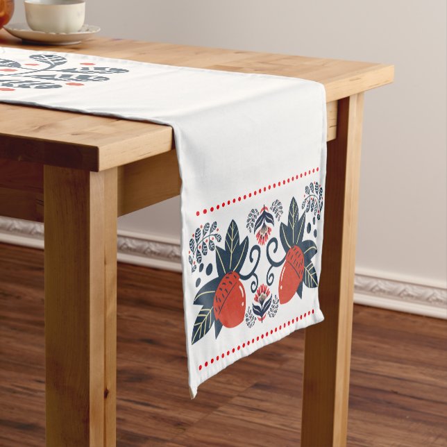 Caminho De Mesa Pequeno Red Acorn Scandinavian Folk Mesa Runner (No Local)