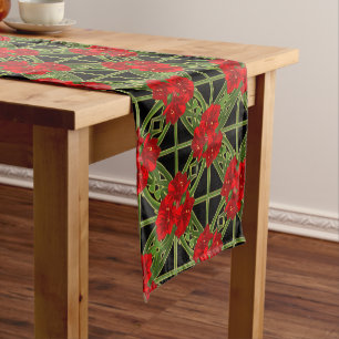 Caminho De Mesa Pequeno Red Amaryllis Floral Impressão Mesa de Natal Runne