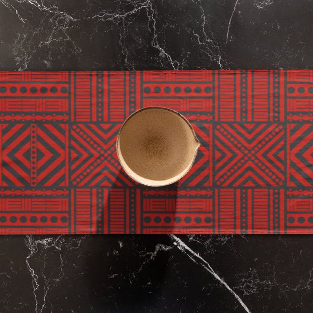 Caminho De Mesa Pequeno Red Tribal Standard Art (table runner)