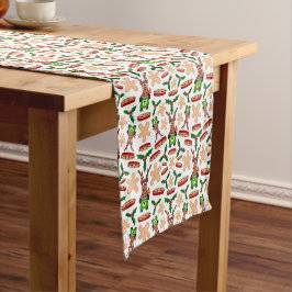 Caminho De Mesa Pequeno Reinador De Natal Festivo Verde E Vermelho Kasky