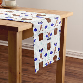 Caminho De Mesa Pequeno Reindeador de Natal Festivo Blue Kasky