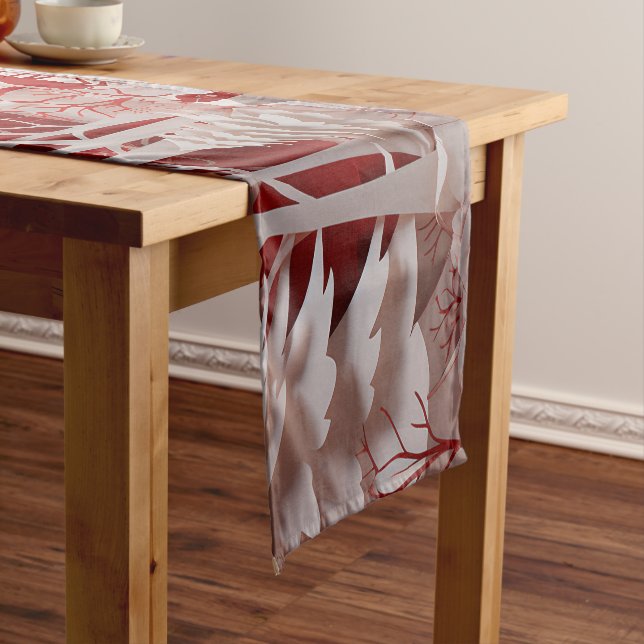 Caminho De Mesa Pequeno Reindeers 3D e Pessoas na aldeia (No Local)