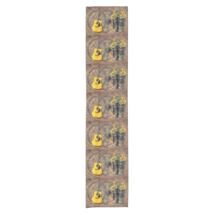 Caminho De Mesa Pequeno Roda Ocidental Guitar Guitarra Botas de Girassol