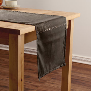 Caminho De Mesa Pequeno Romance em Bronze à meia-noite Satinge Damask