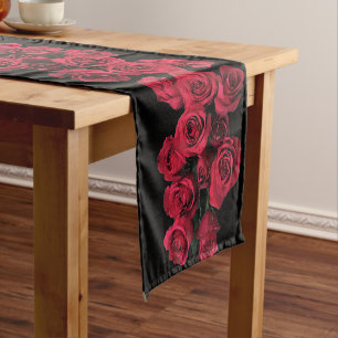 Caminho De Mesa Pequeno Rosa vermelha Short Mesa Runner