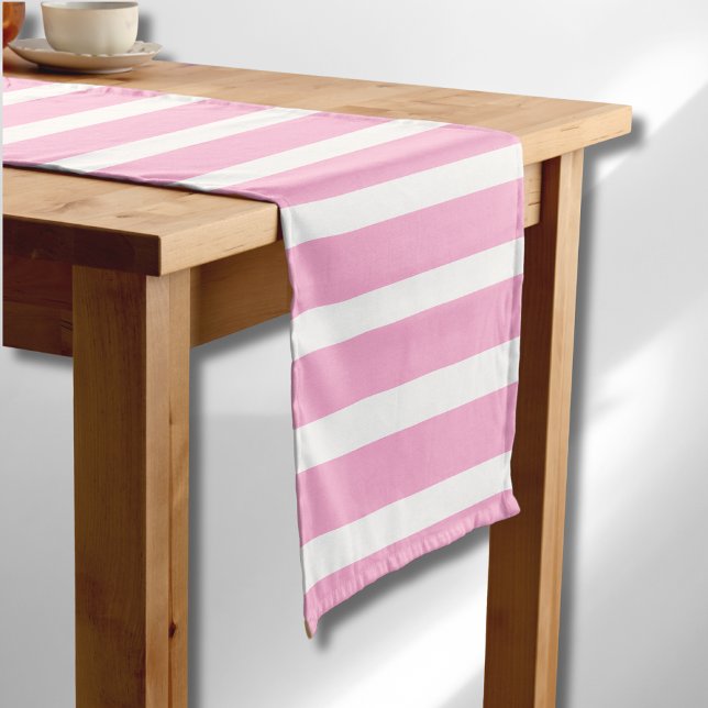 Caminho De Mesa Pequeno Roxo Lavanda Branco Listrado Horizontal Simples (Criador carregado)