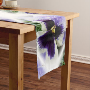 Caminho De Mesa Pequeno roxo profundo em branco