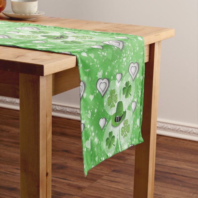 Caminho De Mesa Pequeno Rua de Tablecloth Runner. Dia de Patrick (No Local)