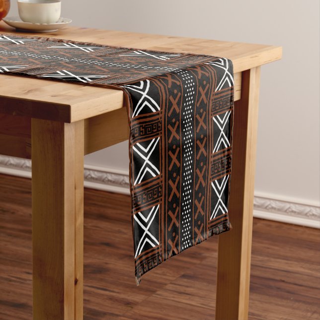 Caminho De Mesa Pequeno Runner de Mesa Bogolan africano impresso (No Local)