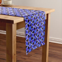 Caminho De Mesa Pequeno Runner de Mesa de Azulejo azul e violeta Star