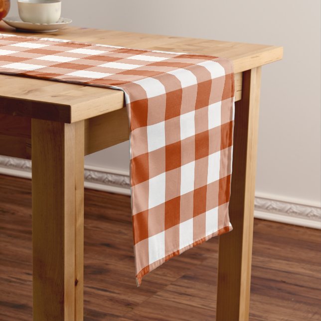 Caminho De Mesa Pequeno Rust Red Plaid Gingham Table Runner (No Local)