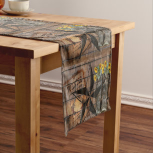 Caminho De Mesa Pequeno Rustic Texas Star Western Pistola Boots