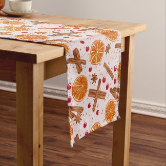 Caminho De Mesa Pequeno Rustic Winter Spices Seamless Patterno